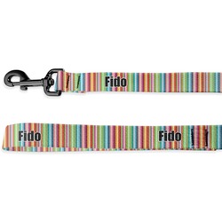 Retro Scales & Stripes Deluxe Dog Leash - 4 ft (Personalized)