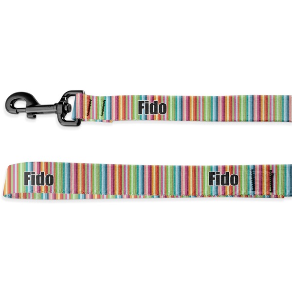 Custom Retro Scales & Stripes Deluxe Dog Leash (Personalized)