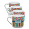 Retro Scales & Stripes Double Shot Espresso Mugs - Set of 4 Front