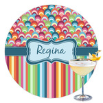 Retro Scales & Stripes Printed Drink Topper - 3.5" (Personalized)