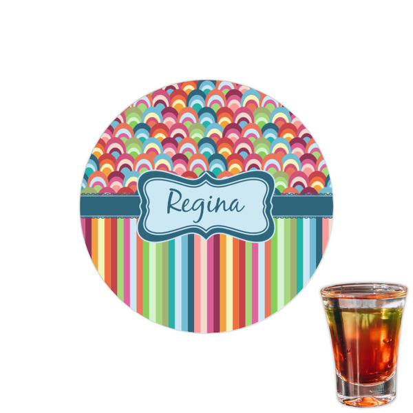 Custom Retro Scales & Stripes Printed Drink Topper - 1.5" (Personalized)