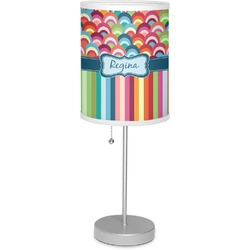 Retro Scales & Stripes 7" Drum Lamp with Shade Linen (Personalized)