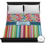 Retro Scales & Stripes Duvet Cover - Full / Queen (Personalized)