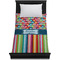 Retro Scales & Stripes Duvet Cover - Twin - On Bed - No Prop