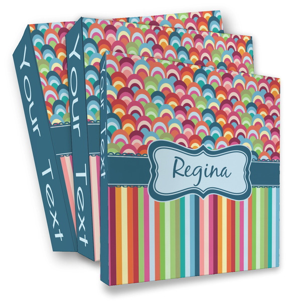 Custom Retro Scales & Stripes 3 Ring Binder - Full Wrap (Personalized)