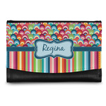 Retro Scales & Stripes Genuine Leather Women's Wallet - Small (Personalized)