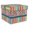 Retro Scales & Stripes Gift Boxes with Lid - Canvas Wrapped - XX-Large - Front/Main