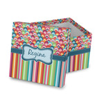 Retro Scales & Stripes Gift Box with Lid - Canvas Wrapped (Personalized)