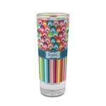 Retro Scales & Stripes 2 oz Shot Glass - Glass with Gold Rim (Personalized)