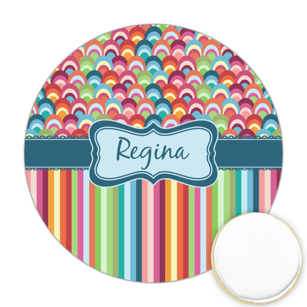 Custom Retro Scales & Stripes Printed Cookie Topper - 2.5" (Personalized)