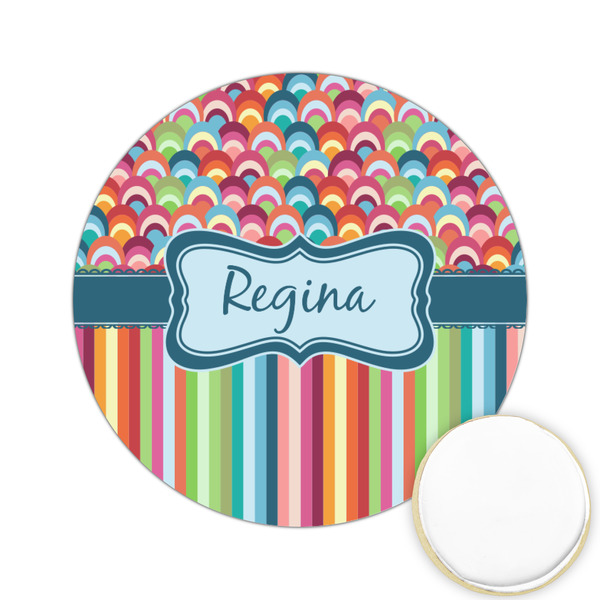 Custom Retro Scales & Stripes Printed Cookie Topper - 2.15" (Personalized)