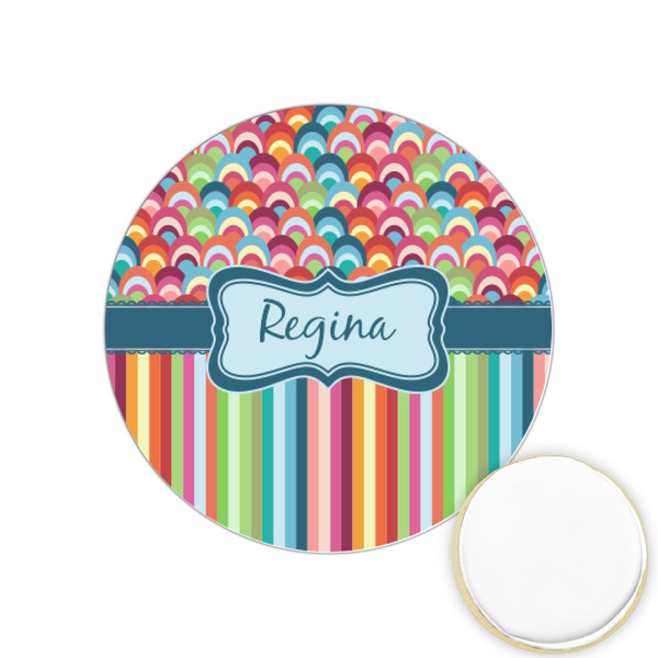 Custom Retro Scales & Stripes Printed Cookie Topper - 1.25" (Personalized)