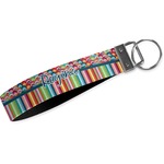 Retro Scales & Stripes Webbing Keychain Fob - Large (Personalized)