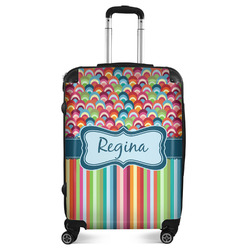 Retro Scales & Stripes Suitcase - 24" Medium - Checked (Personalized)