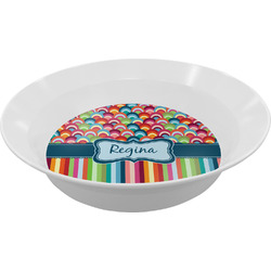 Retro Scales & Stripes Melamine Bowl (Personalized)