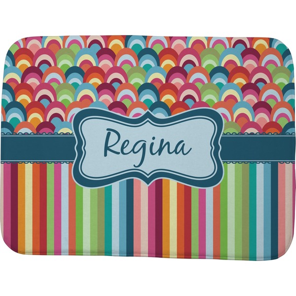 Custom Retro Scales & Stripes Memory Foam Bath Mat - 48"x36" (Personalized)