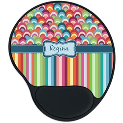 Retro Scales & Stripes Mouse Pad with Wrist Support