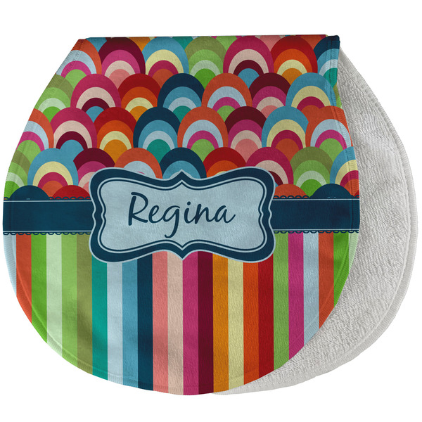 Custom Retro Scales & Stripes Burp Pad - Velour w/ Name or Text