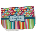 Retro Scales & Stripes Burp Cloth - Fleece w/ Name or Text