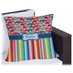 Retro Scales & Stripes Outdoor Pillow (Personalized)