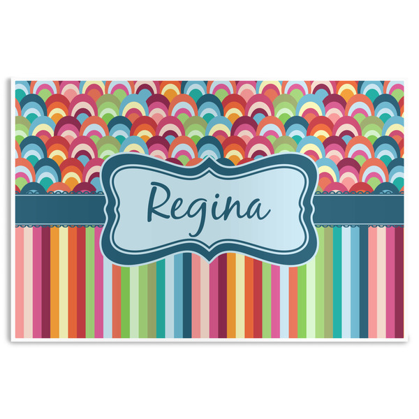 Custom Retro Scales & Stripes Disposable Paper Placemats (Personalized)