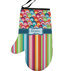 Retro Scales & Stripes Left Oven Mitt (Personalized)