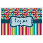 Retro Scales & Stripes Laminated Placemat w/ Name or Text