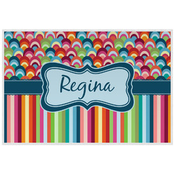 Retro Scales & Stripes Laminated Placemat w/ Name or Text