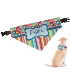 Retro Scales & Stripes Dog Bandana - Large (Personalized)