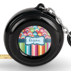 Retro Scales & Stripes Pocket Tape Measure - 6 Ft w/ Carabiner Clip (Personalized)