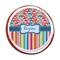 Retro Scales & Stripes Printed Icing Circle - Medium - On Cookie