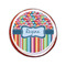 Retro Scales & Stripes Printed Icing Circle - Small - On Cookie