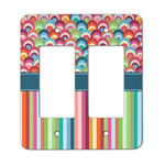 Retro Scales & Stripes Rocker Style Light Switch Cover - Two Switch