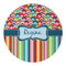 Retro Scales & Stripes Round Paper Coaster - Approval