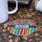 Retro Scales & Stripes Round Paper Coaster - Front