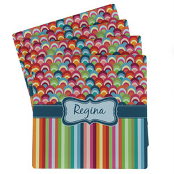 Retro Scales & Stripes Absorbent Stone Coasters - Set of 4 (Personalized)