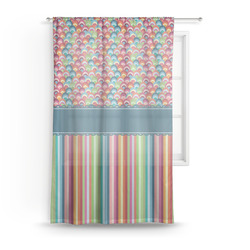 Retro Scales & Stripes Sheer Curtain - 50"x84"