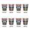 Retro Scales & Stripes Shot Glass - White - Set of 4 - APPROVAL