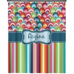 Retro Scales & Stripes Extra Long Shower Curtain - 70"x84" (Personalized)