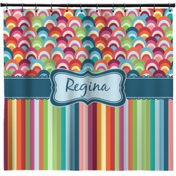 Retro Scales & Stripes Shower Curtain (Personalized)