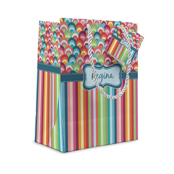 Custom Retro Scales & Stripes Small Gift Bag (Personalized)