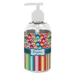 Retro Scales & Stripes Plastic Soap / Lotion Dispenser (8 oz - Small - White) (Personalized)