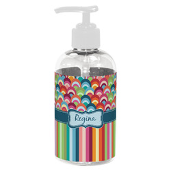 Retro Scales & Stripes Plastic Soap / Lotion Dispenser (8 oz - Small - White) (Personalized)