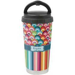 Retro Scales & Stripes Stainless Steel Coffee Tumbler (Personalized)
