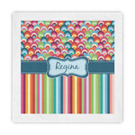 Retro Scales & Stripes Standard Decorative Napkins (Personalized)