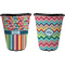 Retro Scales & Stripes Trash Can Black - Front and Back - Apvl