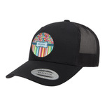 Retro Scales & Stripes Trucker Hat - Black (Personalized)