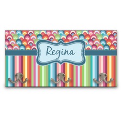 Retro Scales & Stripes Wall Mounted Coat Rack (Personalized)