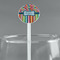 Retro Scales & Stripes White Plastic 5.5" Stir Stick - Round - Main