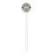 Retro Scales & Stripes White Plastic 5.5" Stir Stick - Round - Single Stick